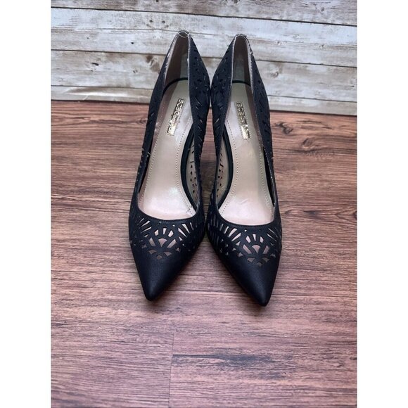 BCBGMAXAZRIA Shoes - WOMENS BCBGMAXAZRIA MA-OPIA SHOES BLACK LACE MESH POINTED TOE PUMPS SZ 9 M